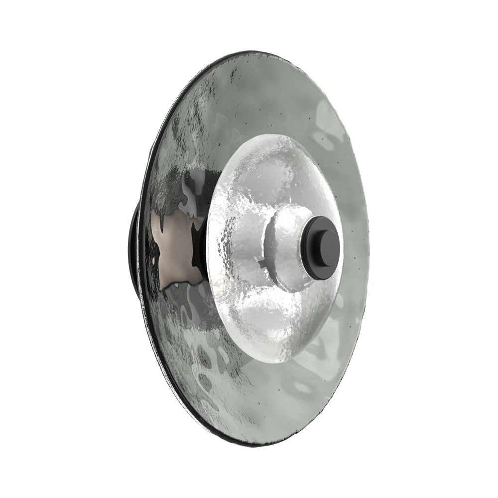 Atmosphere Cirrus LED Ceiling / Wall Light in Matte Black/Smoke Blown Glass (13.9-Inch).