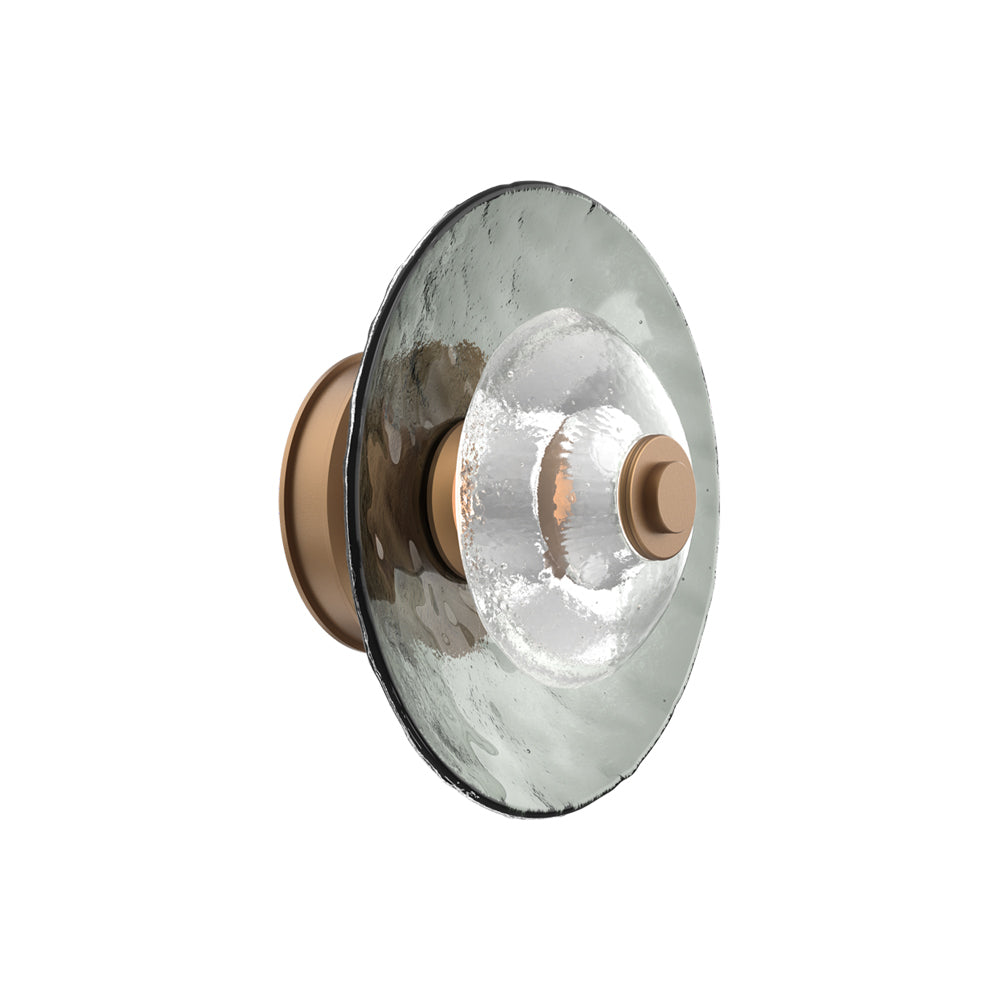 Atmosphere Cirrus LED Ceiling / Wall Light in Novel Brass/Smoke Blown Glass (11.5-Inch).