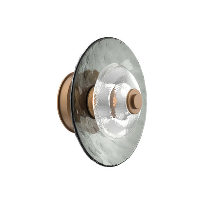 Atmosphere Cirrus LED Ceiling / Wall Light in Novel Brass/Smoke Blown Glass (11.5-Inch).