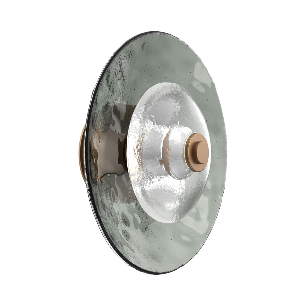Atmosphere Cirrus LED Ceiling / Wall Light in Novel Brass/Smoke Blown Glass (13.9-Inch).