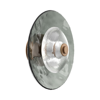 Atmosphere Cirrus LED Ceiling / Wall Light in Novel Brass/Smoke Blown Glass (13.9-Inch).