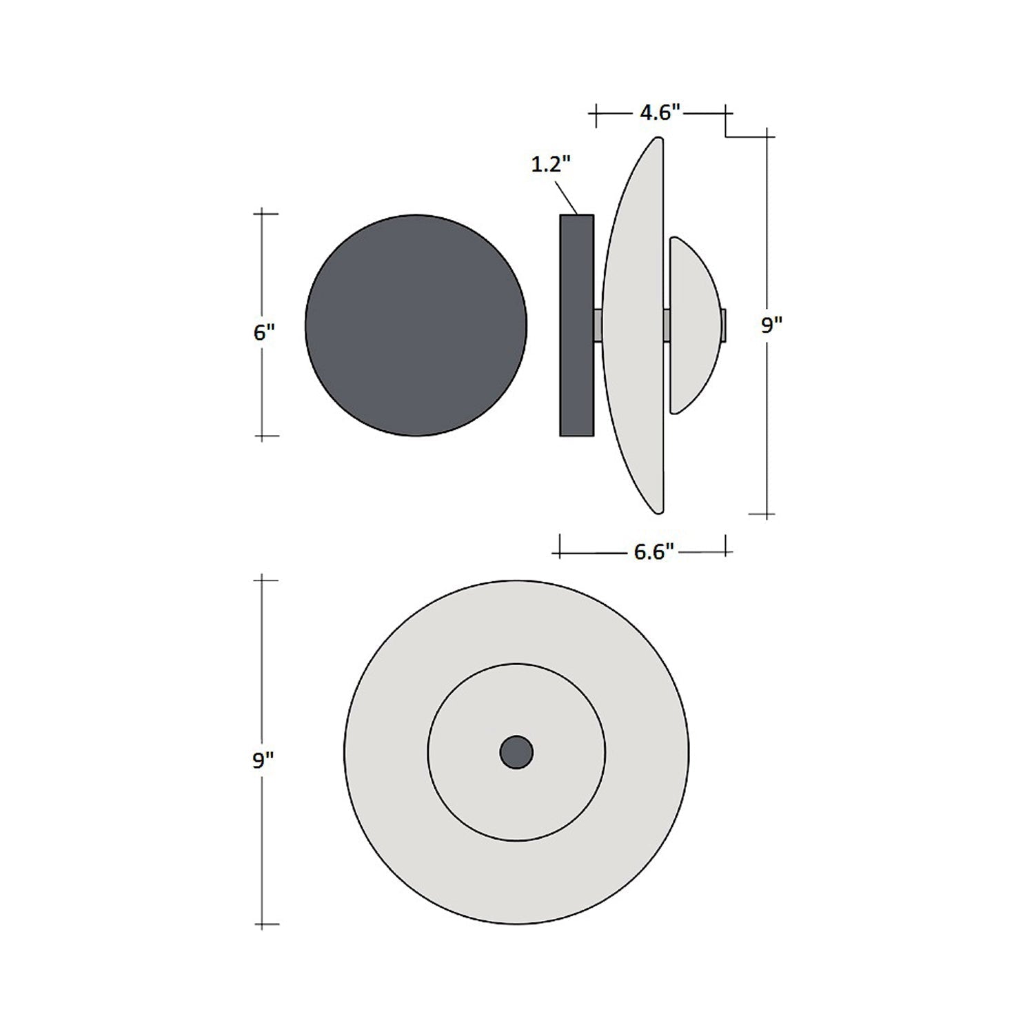 Atmosphere Cirrus LED Ceiling / Wall Light - line drawing.