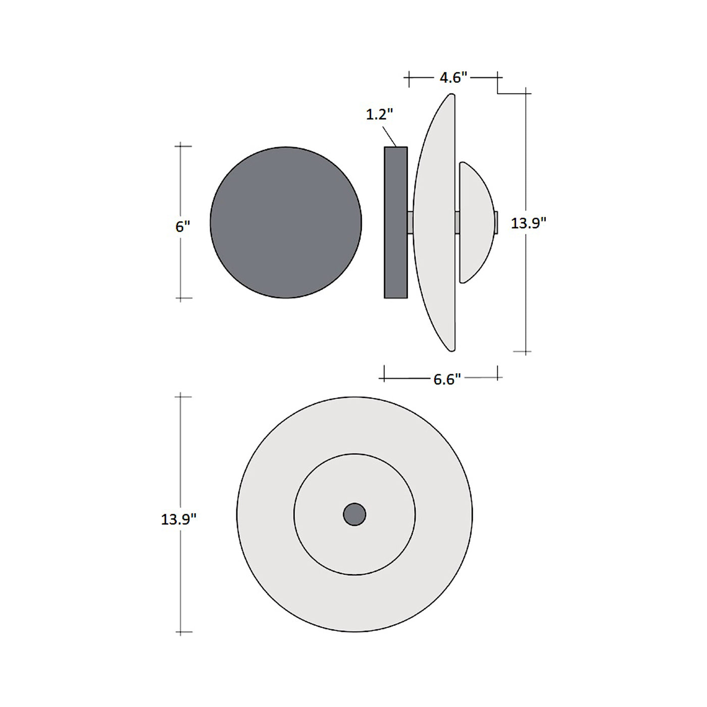 Atmosphere Cirrus LED Ceiling / Wall Light - line drawing.