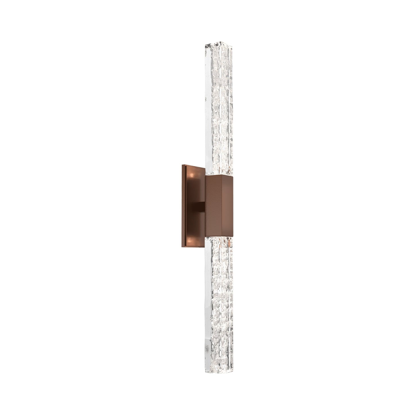 Axis Double LED Wall Light in Burnished Bronze.