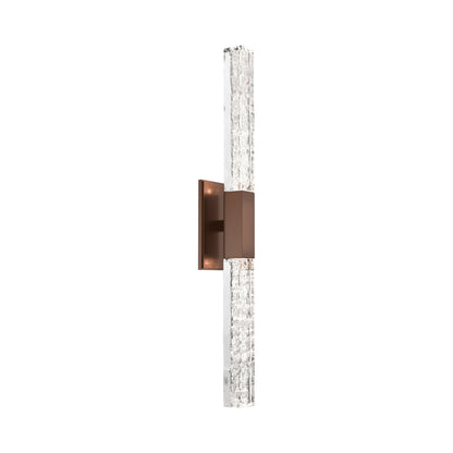 Axis Double LED Wall Light in Burnished Bronze.