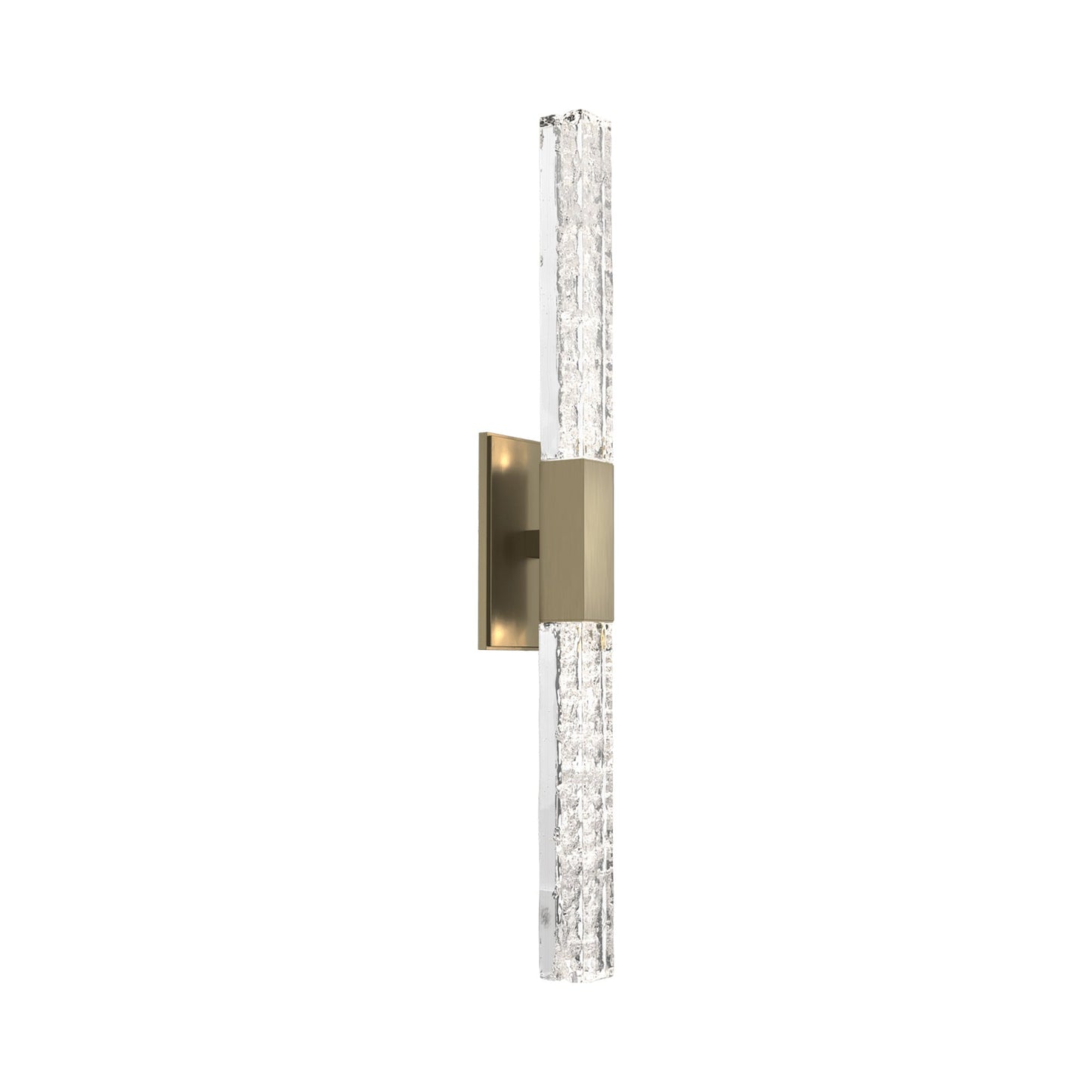 Axis Double LED Wall Light in Heritage Brass.