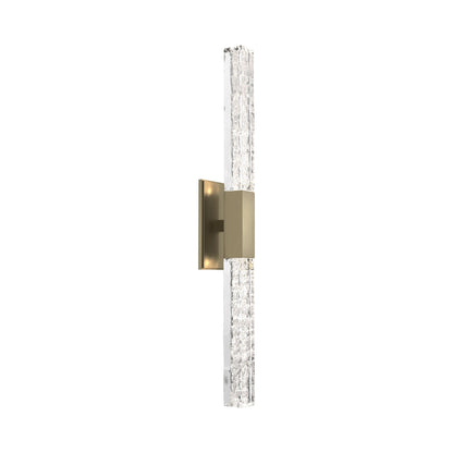 Axis Double LED Wall Light in Heritage Brass.