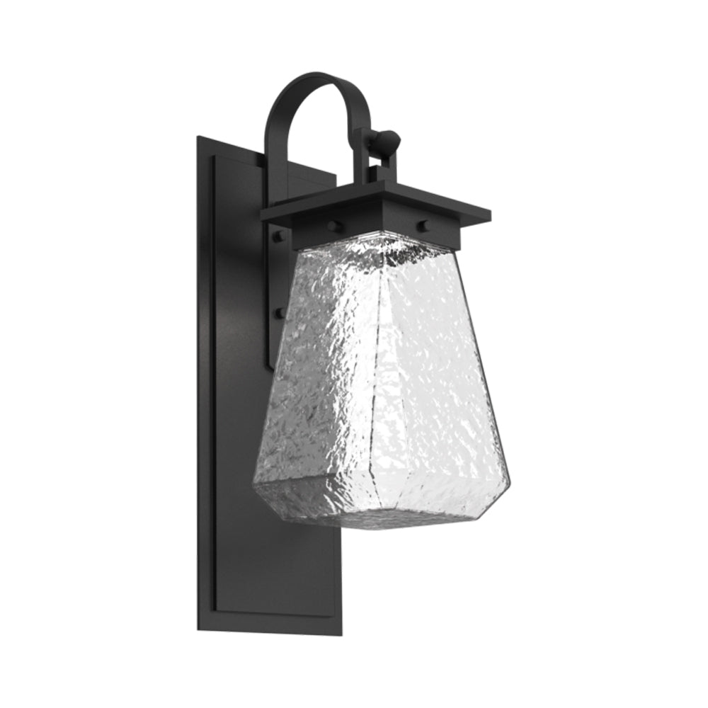 Beacon Outdoor LED Wall Light with Shepherd's Hook in Textured Black.