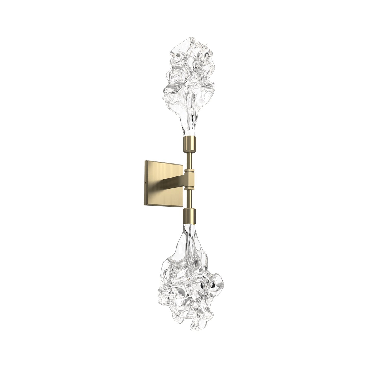 Blossom Double LED Wall Light in Heritage Brass.