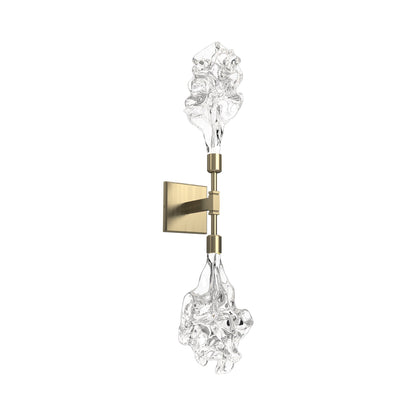 Blossom Double LED Wall Light in Heritage Brass.
