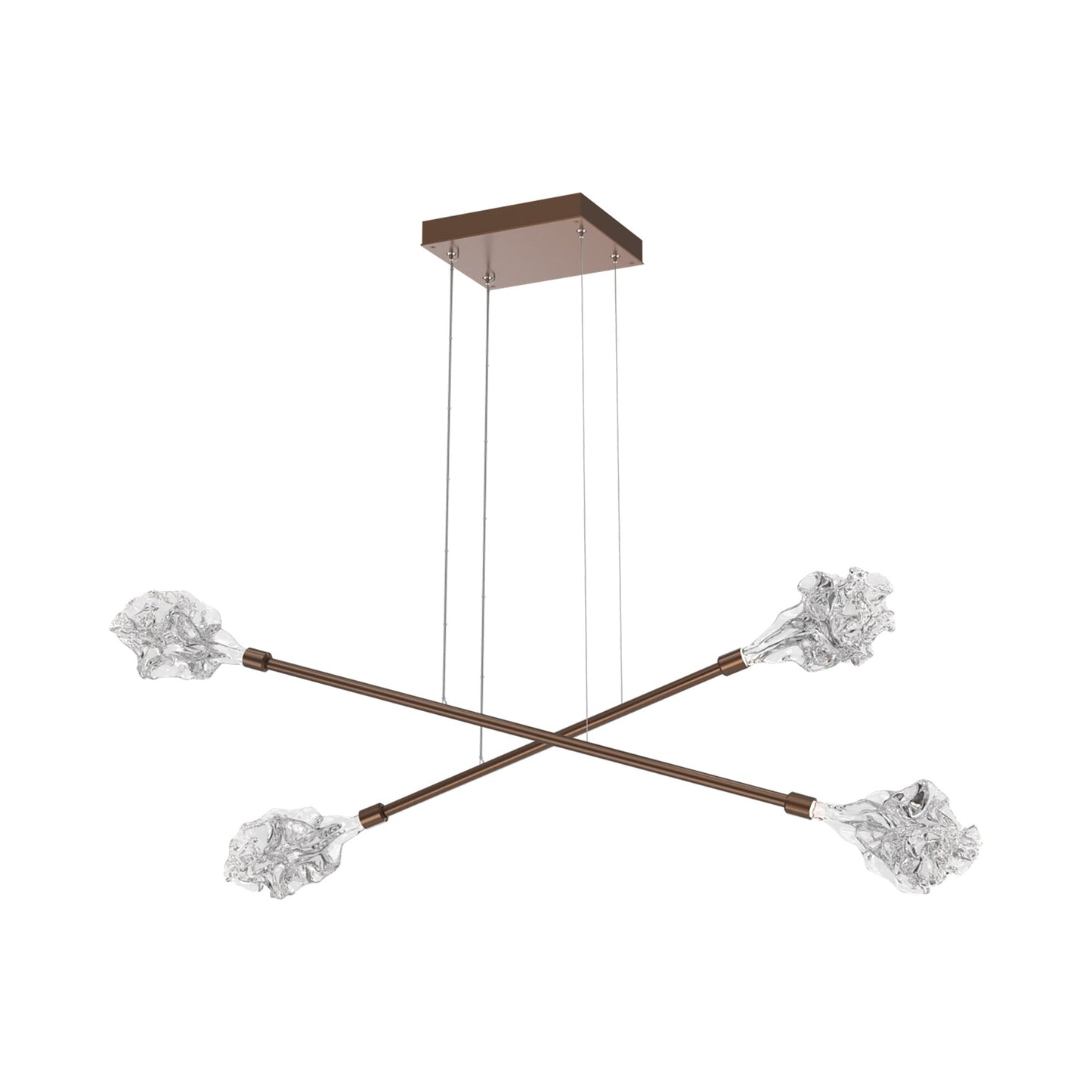 Blossom Double Moda Linear LED Chandelier in Burnished Bronze.