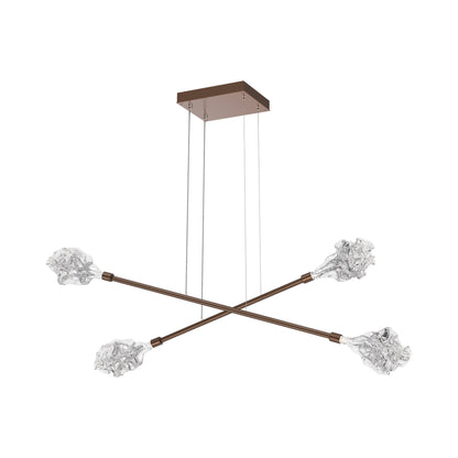 Blossom Double Moda Linear LED Chandelier in Burnished Bronze.