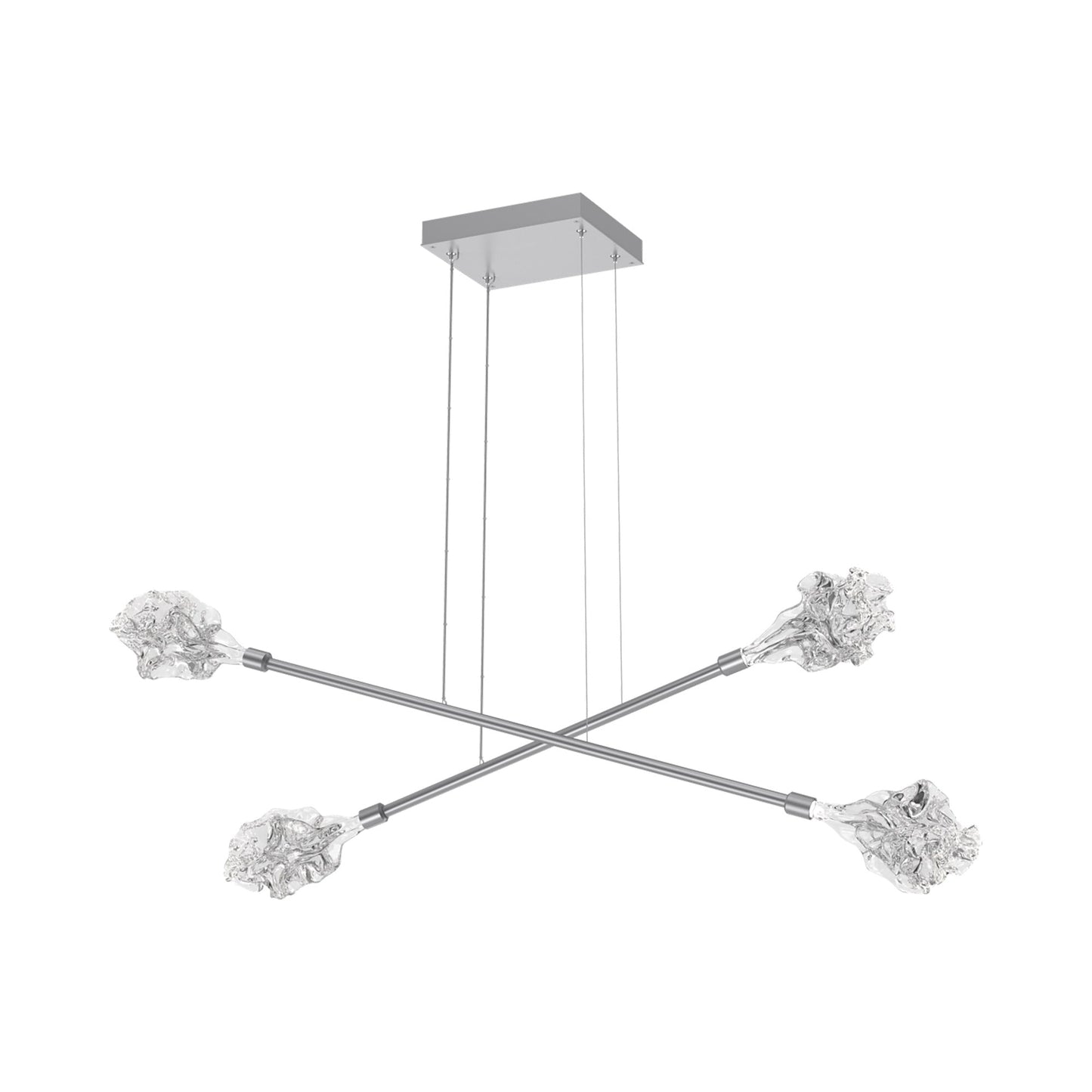Blossom Double Moda Linear LED Chandelier in Classic Silver.
