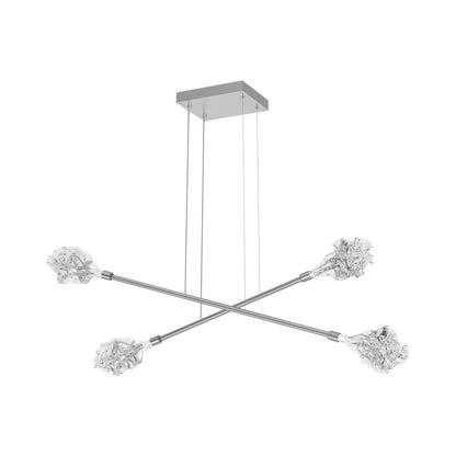Blossom Double Moda Linear LED Chandelier in Classic Silver.
