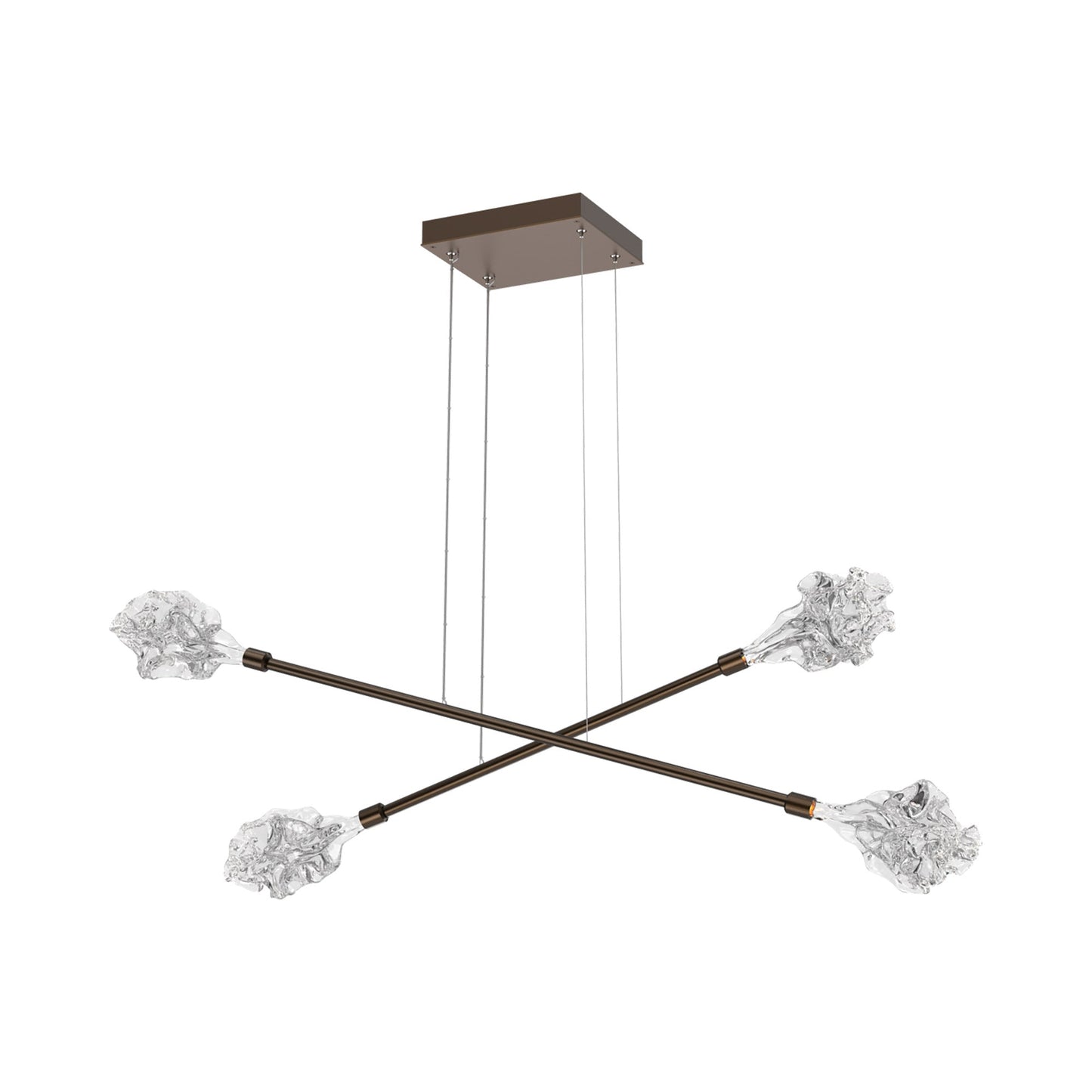 Blossom Double Moda Linear LED Chandelier in Flat Bronze.