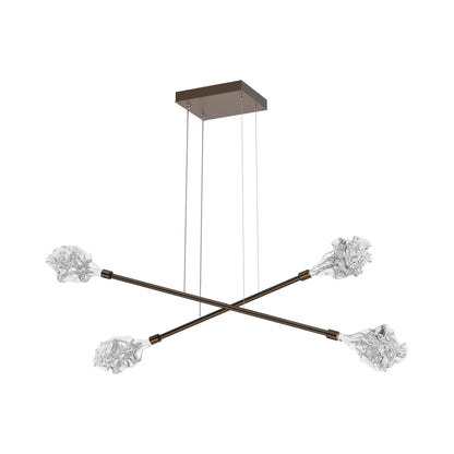 Blossom Double Moda Linear LED Chandelier in Flat Bronze.