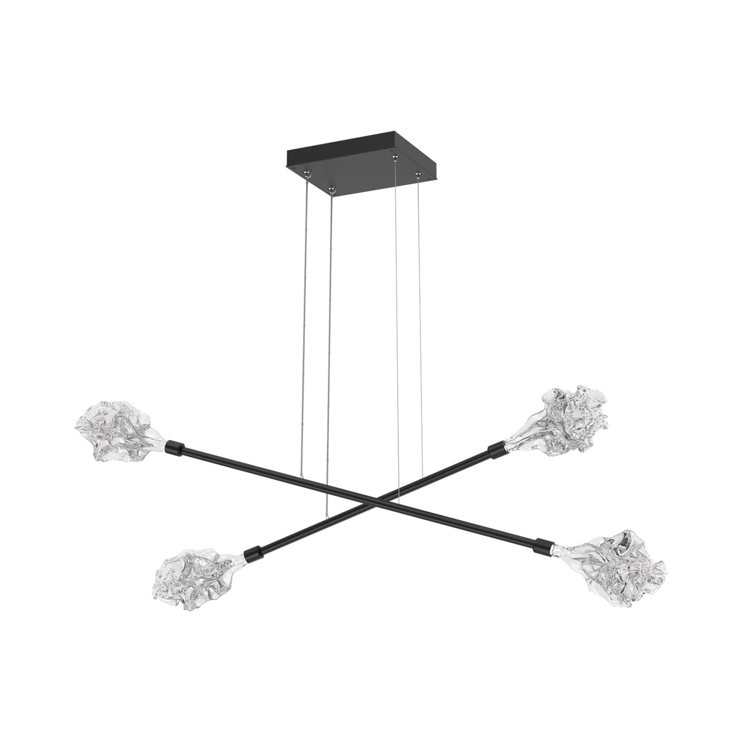 Blossom Double Moda Linear LED Chandelier in Matte Black.