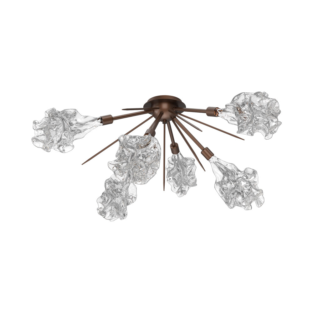 Blossom Starburst LED Flush Mount Ceiling Light in Burnished Bronze.