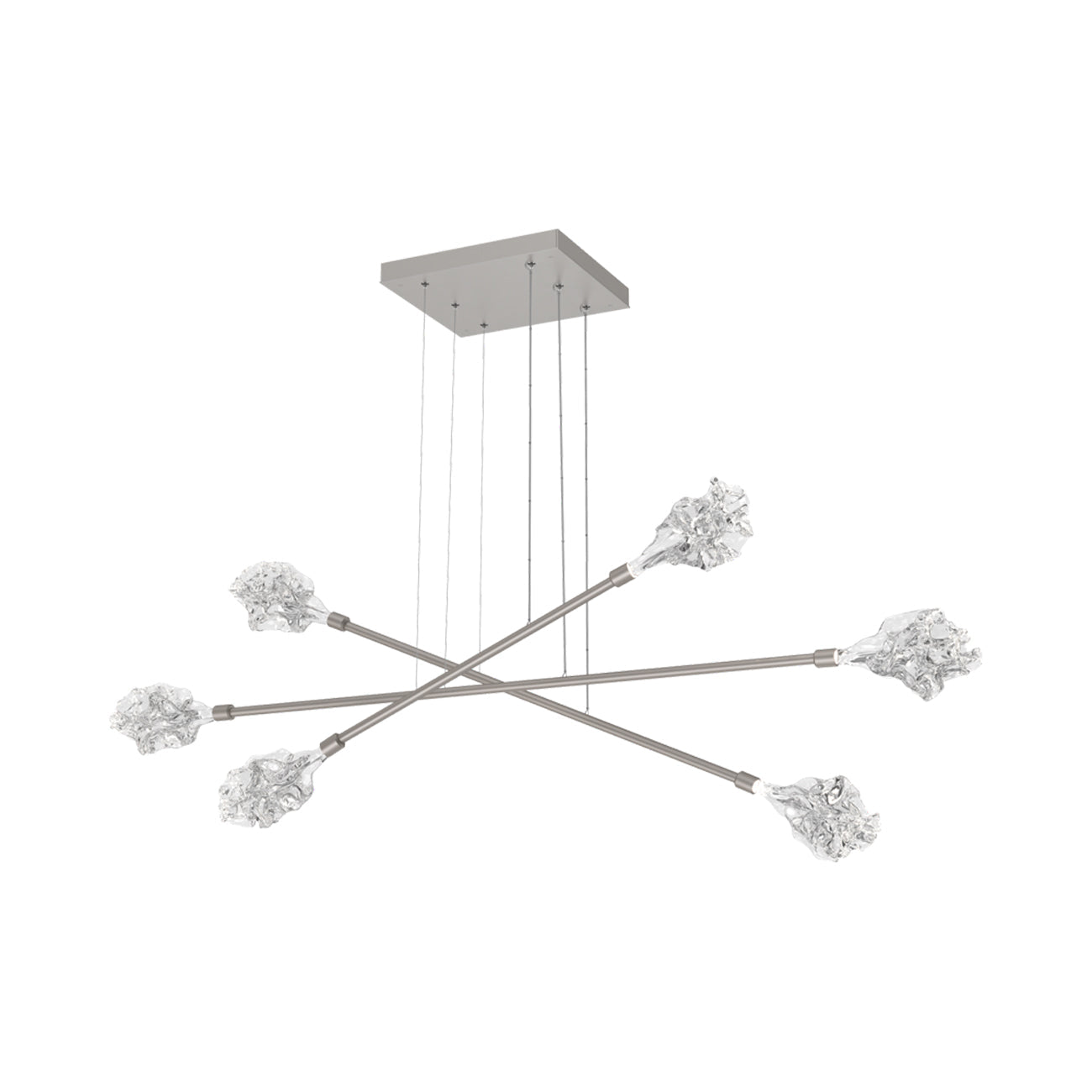 Blossom Triple Moda Linear LED Chandelier in Beige Silver.