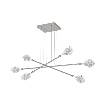 Blossom Triple Moda Linear LED Chandelier in Beige Silver.