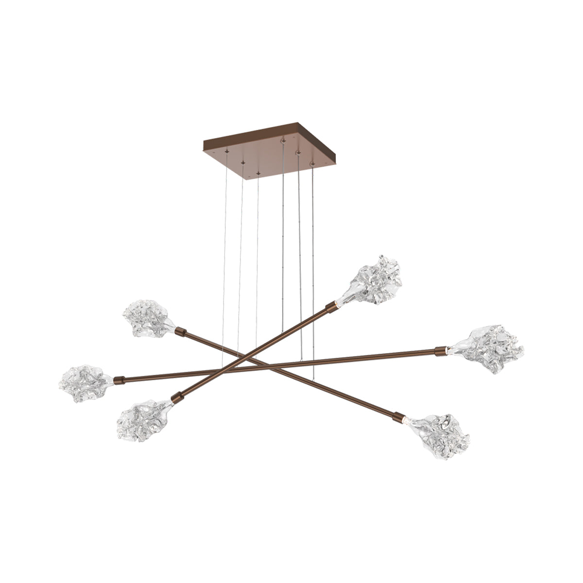 Blossom Triple Moda Linear LED Chandelier in Burnished Bronze.