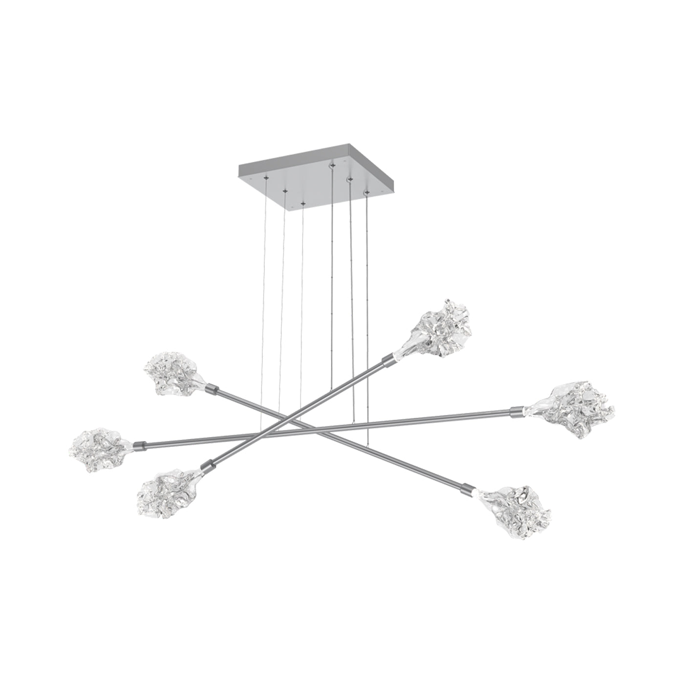 Blossom Triple Moda Linear LED Chandelier in Classic Silver.