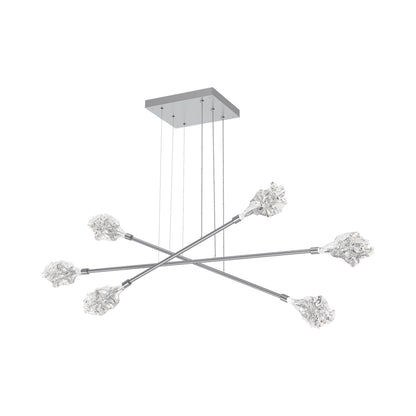 Blossom Triple Moda Linear LED Chandelier in Classic Silver.