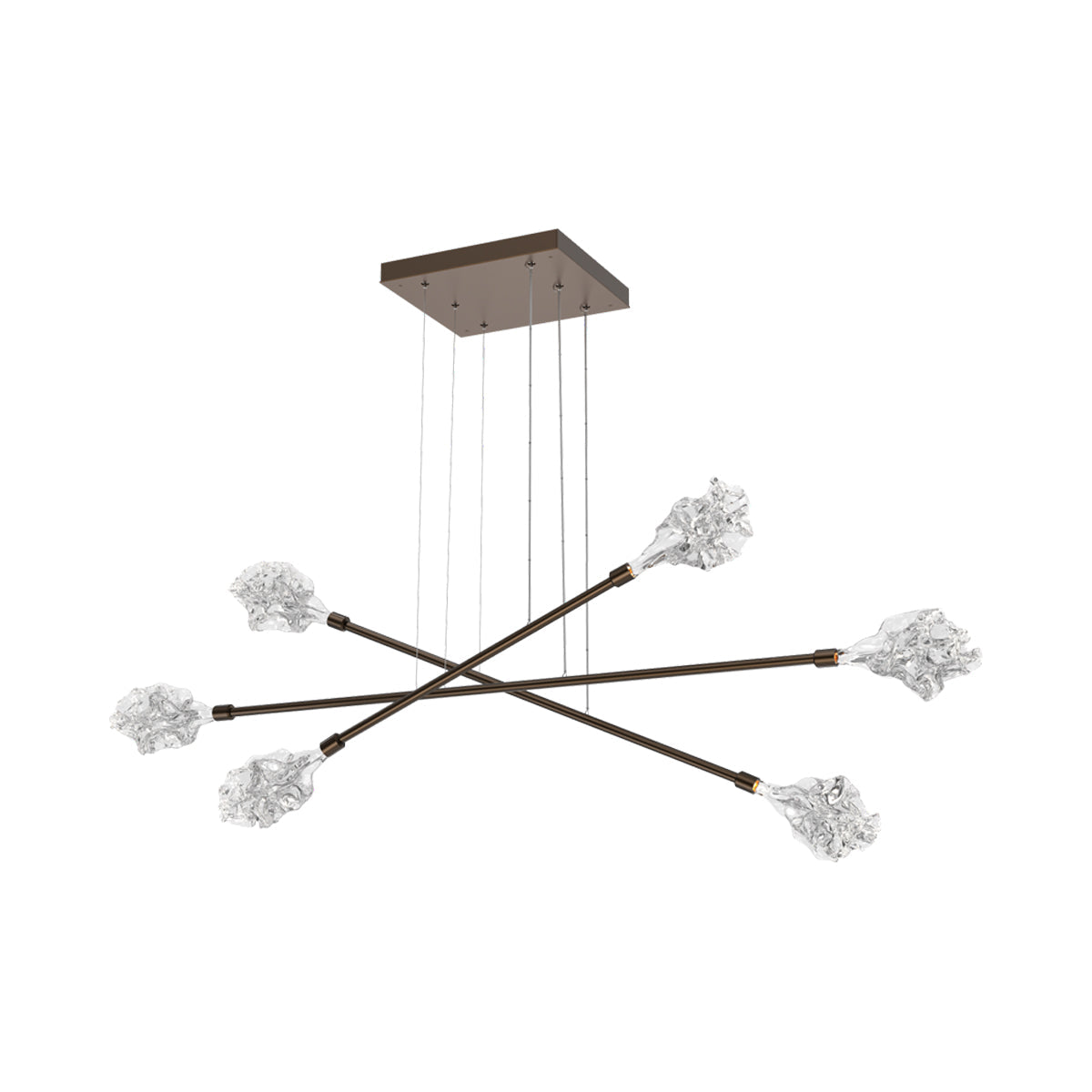 Blossom Triple Moda Linear LED Chandelier in Flat Bronze.