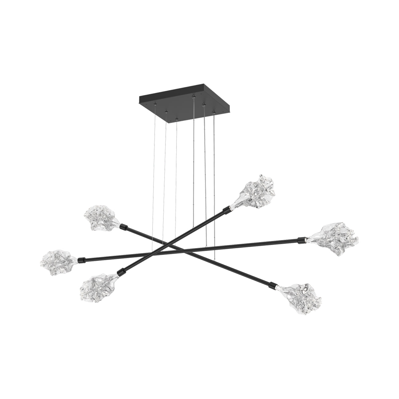 Blossom Triple Moda Linear LED Chandelier in Matte Black.