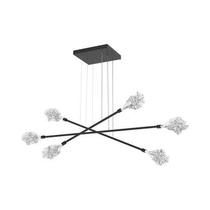 Blossom Triple Moda Linear LED Chandelier in Matte Black.