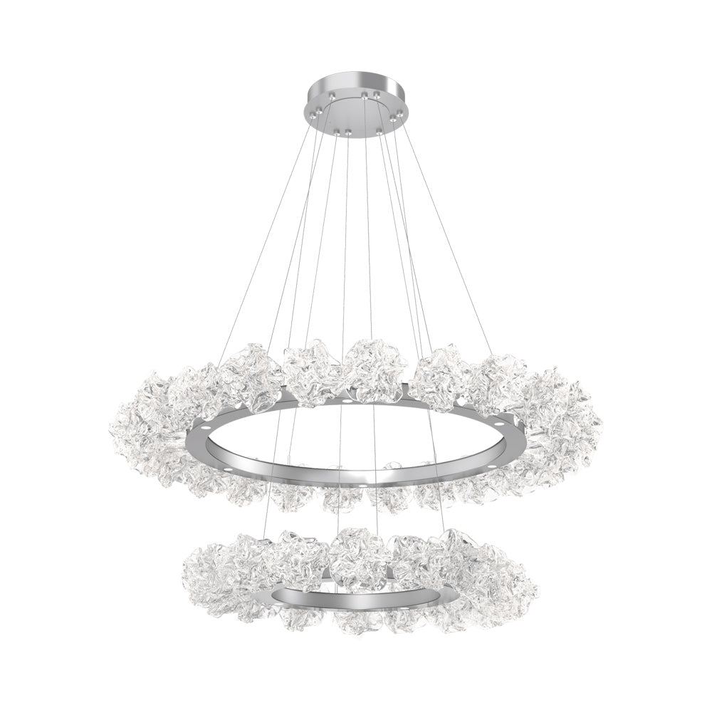 Blossom Two-Tier Ring LED Chandelier in Classic Silver.