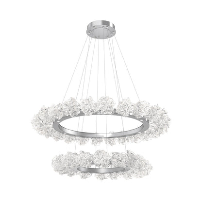 Blossom Two-Tier Ring LED Chandelier in Classic Silver.