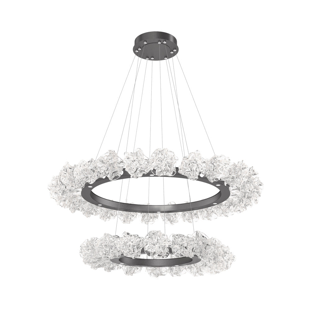 Blossom Two-Tier Ring LED Chandelier in Graphite.