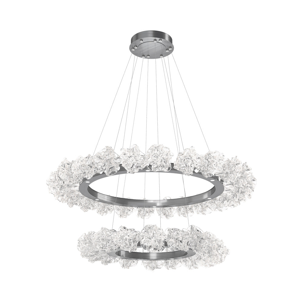 Blossom Two-Tier Ring LED Chandelier in Gunmetal.