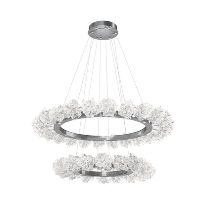 Blossom Two-Tier Ring LED Chandelier in Gunmetal.
