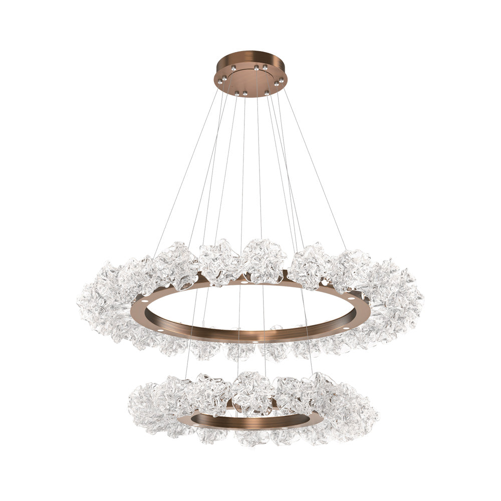 Blossom Two-Tier Ring LED Chandelier in Oil Rubbed Bronze.