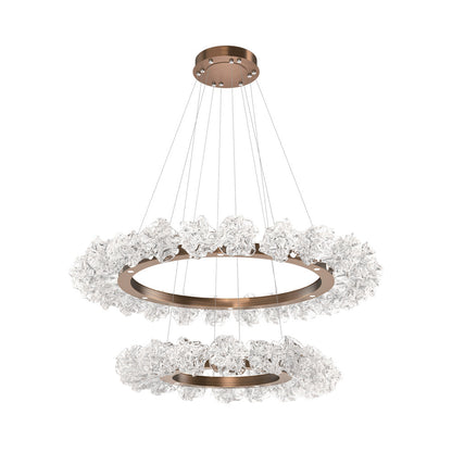 Blossom Two-Tier Ring LED Chandelier in Oil Rubbed Bronze.