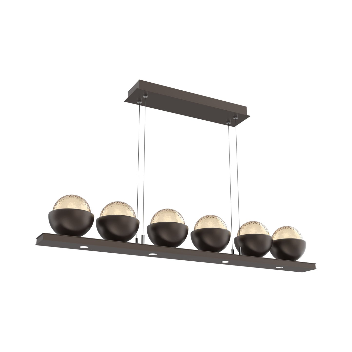 Cabochon Amber Linear LED Chandelier in Flat Bronze/Matching Finish (44-Inch).