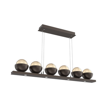 Cabochon Amber Linear LED Chandelier in Flat Bronze/Matching Finish (44-Inch).