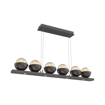 Cabochon Amber Linear LED Chandelier in Graphite/Matching Finish (44-Inch).