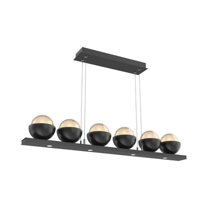 Cabochon Amber Linear LED Chandelier in Matte Black/Matching Finish (44-Inch).
