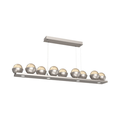 Cabochon Amber Linear LED Chandelier in Beige Silver/Matching Finish (58.8-Inch).