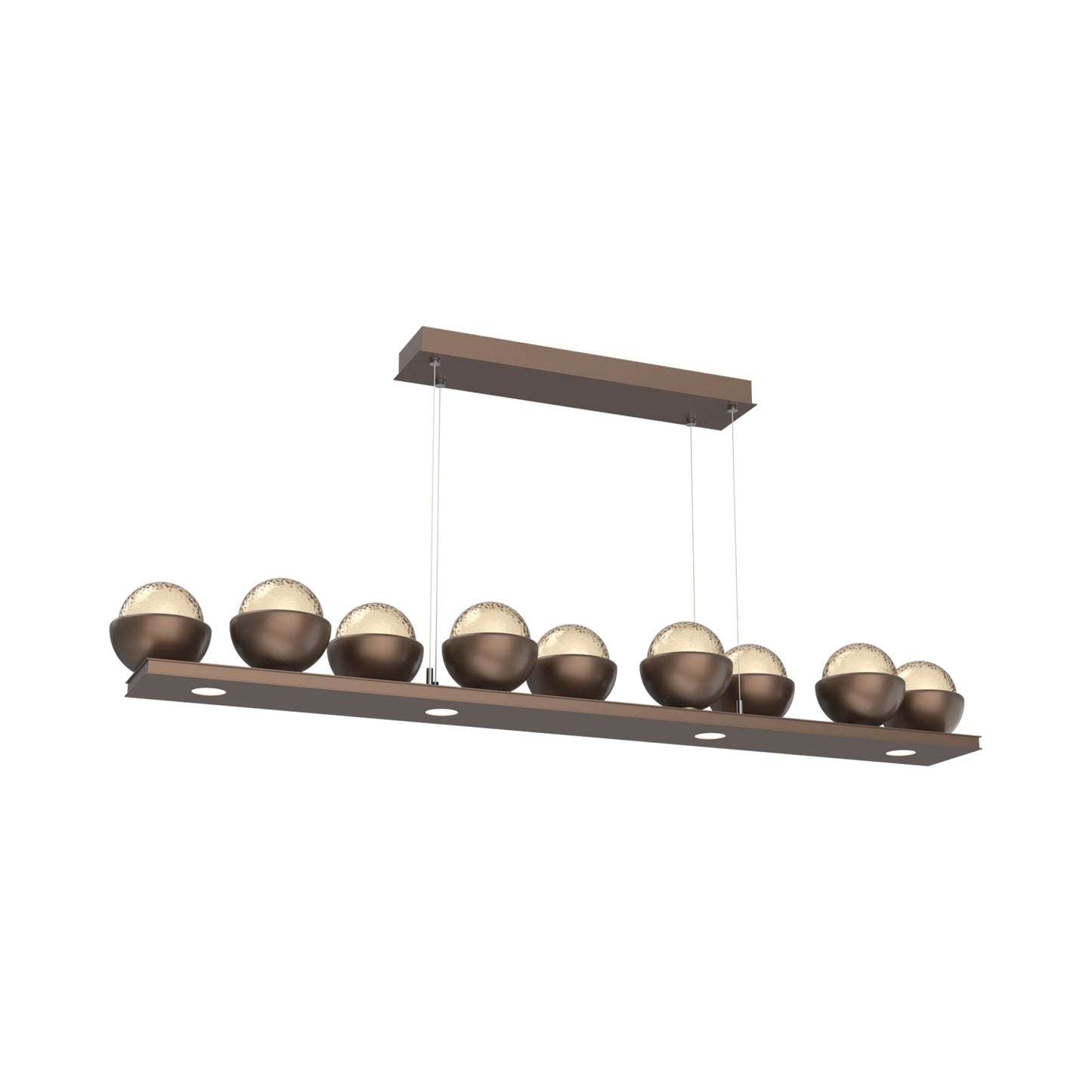 Cabochon Amber Linear LED Chandelier in Burnished Bronze/Matching Finish (58.8-Inch).