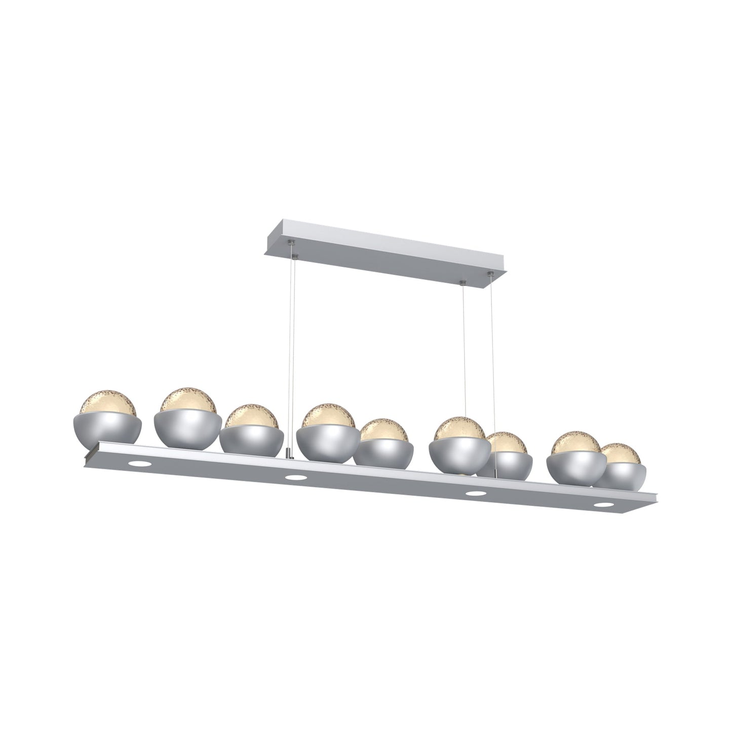 Cabochon Amber Linear LED Chandelier in Classic Silver/Matching Finish (58.8-Inch).