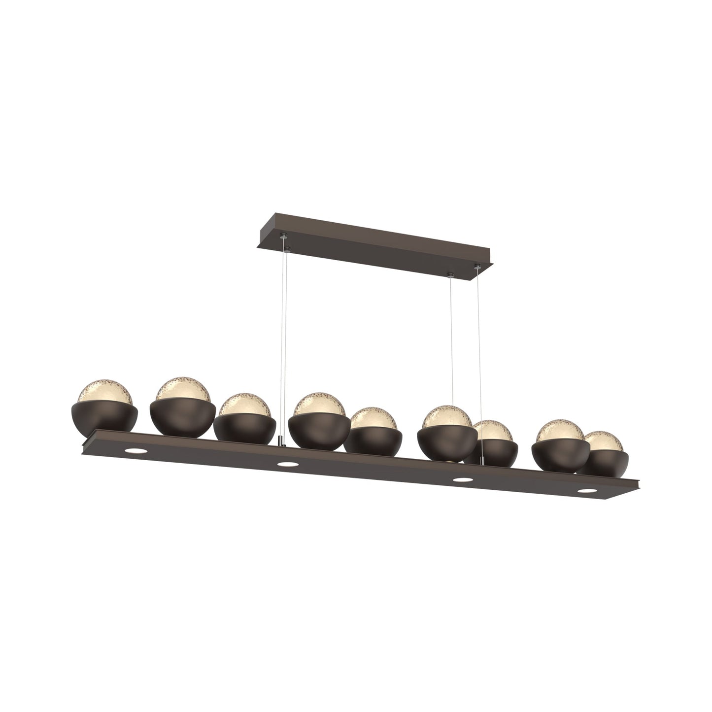 Cabochon Amber Linear LED Chandelier in Flat Bronze/Matching Finish (58.8-Inch).