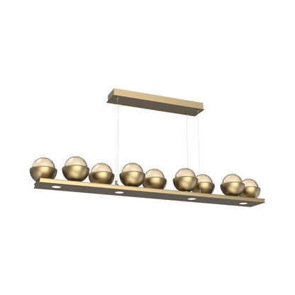Cabochon Amber Linear LED Chandelier in Gilded Brass/Matching Finish (58.8-Inch).