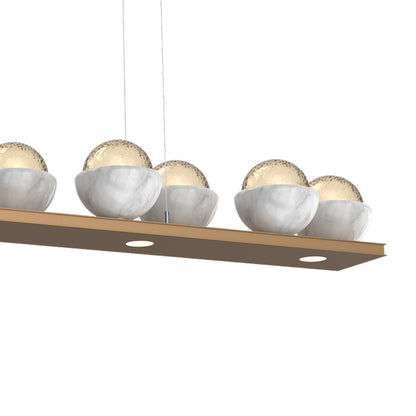Cabochon Amber Linear LED Chandelier in Detail.
