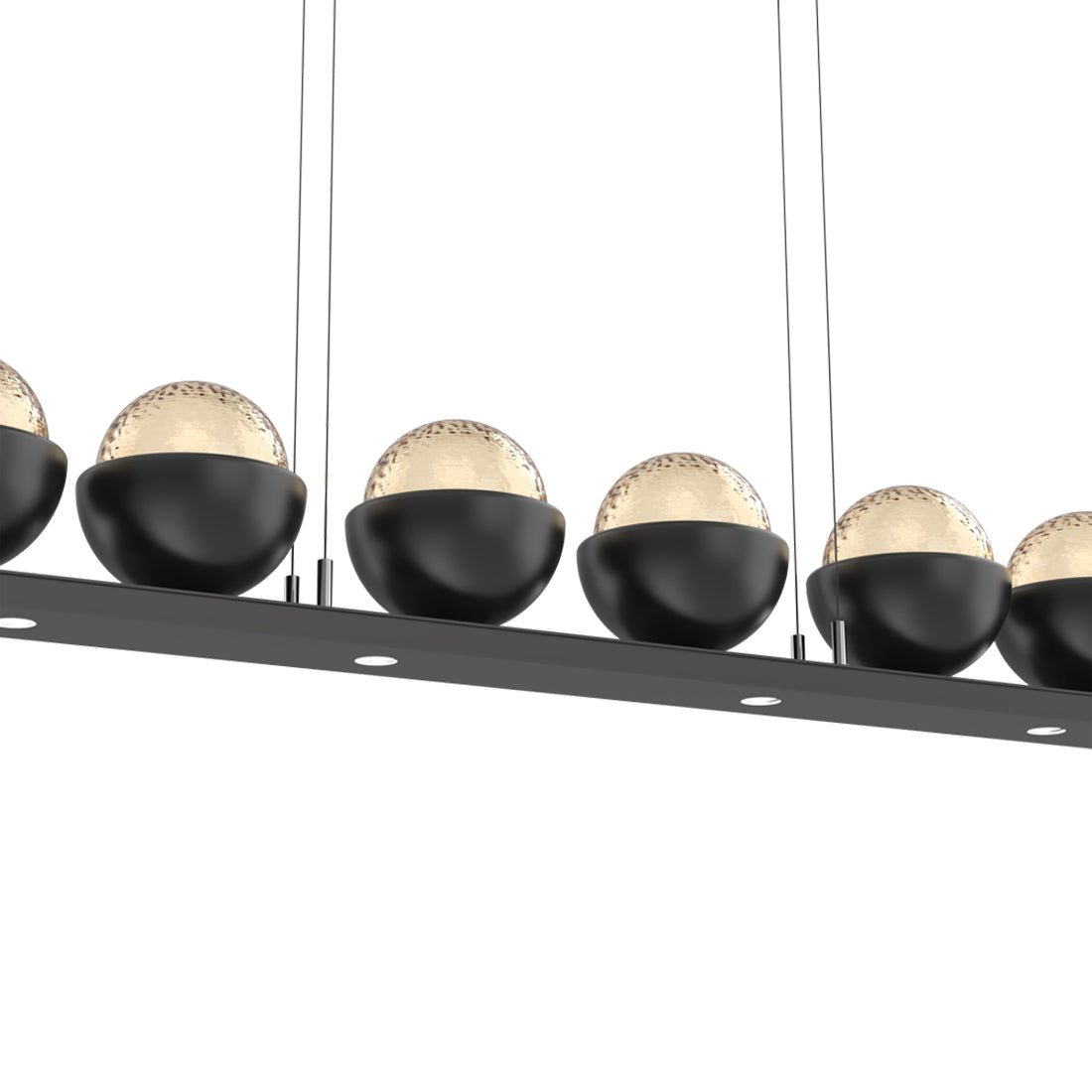 Cabochon Amber Linear LED Chandelier in Detail.