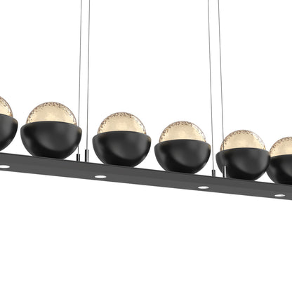 Cabochon Amber Linear LED Chandelier in Detail.