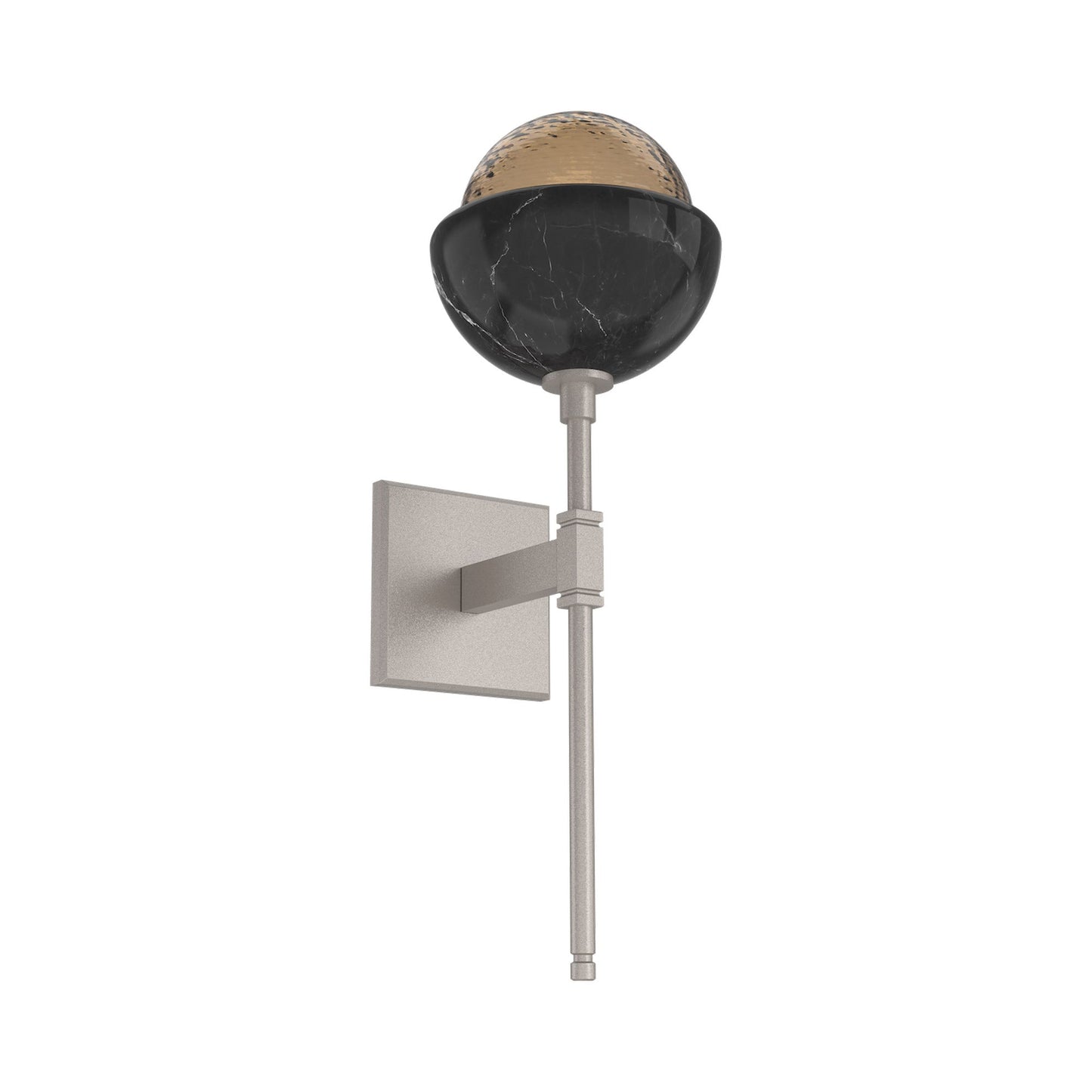 Cabochon Belvedere LED Wall Light in Beige Silver/Bronze Blown Glass (Black Marble).